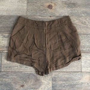 Pleated Shorts Camel/Brown Size S